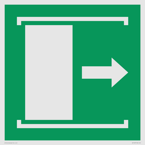 E033 safe condition door slides right to open